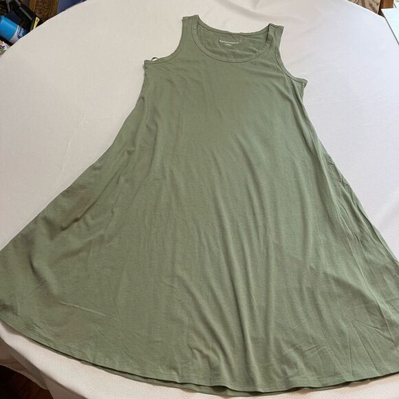 Soft Surroundings Olive Green Shift Dress Size Medium - Picture 1 of 6